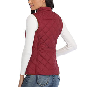 Nouvel arrivage de gilet bouffant d'équitation à fermeture éclair nouvelle mode pour femmes coupe-vent blanc col montant sans manches gilet bouffant d'hiver - Product Image 2