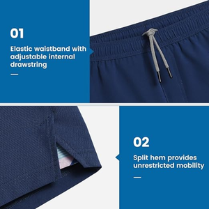 <b>Mens</b> Solid Quick Dry Athletic 2-in-1 Workout <b>Shorts</b> Lightweight Compression Liner Waterproof Gym <b>Shorts</b> for Sports Activities - Product Image 4