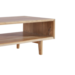 Meubles de salon Table basse en bois de teck avec étagère Stockage pratique naturel pour la décoration de meubles d'extérieur - Product Image 6