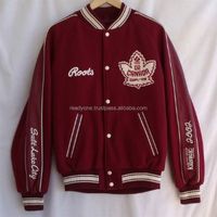 Veste bomber vintage en cuir avec broderie chenille personnalisée OEM, manches fines, pour l'hiver, pour hommes