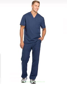 ชุดยูนิฟอร์มผ้าคอตตอนสครับสำหรับผู้ชาย,ชุดยูนิฟอร์มสำหรับเจ้าหน้าที่ทางการแพทย์โรงพยาบาลคลีนิคพยาบาลชุดยูนิฟอร์มผ่าตัดโลโก้ตามสั่ง - Product Image 2
