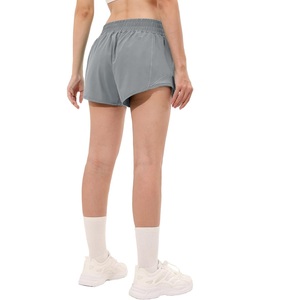 Pantalones cortos personalizables 100% poliéster de tiro medio ajuste regular color gris señoras calientes con bolsillo directo de la fábrica de Bangladesh - Product Image 2