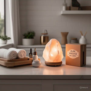 Lámpara de Sal Natural del Himalaya, Bombilla de Cable Eléctrico de Material Orgánico, Feng Shui, Decoración del Hogar, Animal Floral, Ángel, Paquete de 2-3kg - Product Image 4