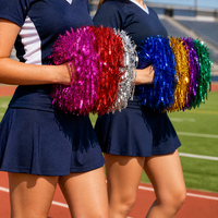 Pompons de cheerleader avec anneau de maintien, pompons brillants en guirlande pour les événements scolaires, sportifs et de danse