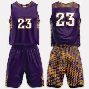 Uniformes de basket-ball pour jeunes réversibles sublimés personnalisés Nouveau design Uniforme d'impression par sublimation à la teinture - Product Image 1