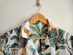 Pyjamas Sexy en coton biologique pour femmes, col en V, doux, respirant, imprimé animal de la jungle, vêtements de nuit - Product Image 3