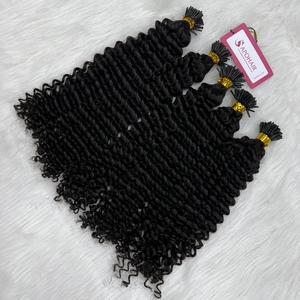 Extensiones de Cabello Humano Remy Vietnamita de Doble Trama, Ondulado Profundo, Ondulado Natural, Rizado, con Punta I de Queratina, Sin Enredos, Sin Caída - Product Image 1