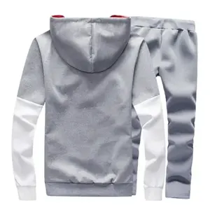 Survêtement d'hiver unisexe en molleton technique de coton respirant avec logo imprimé par transfert thermique personnalisé OEM, style streetwear décontracté, deux pièces - Product Image 2