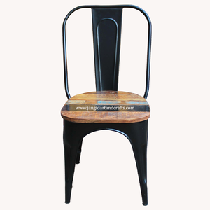 Usine vente en gros, prix bon marché, Vintage, empilables, chaises d'extérieur et d'intérieur, peinture noire, métal, fer, chaises de salle à manger - Product Image 2