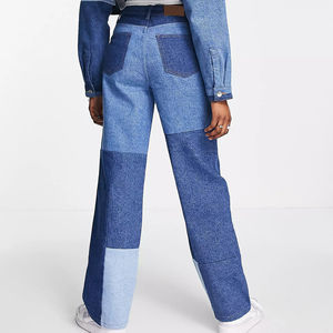 Premium Quality Custom Breathable Straight Leg <b>Denim</b> <b>Trousers</b> in Blue for Women Cheap Price Straight Fit <b>Denim</b> <b>Trousers</b> Women - Product Image 4