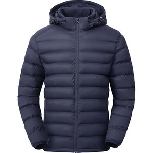 Veste matelassée pour homme avec col à capuche amovible, personnalisable, légère, respirante, imperméable, isolée, coupe-vent, vêtement d'hiver - Product Image 1