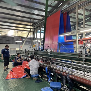 Meilleure vente de bâche de haute qualité bleu/orange 140gr/m2-bâche en PE Production personnalisée Fabricant du Vietnam - Product Image 5