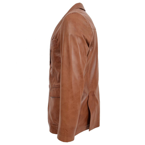 Chaqueta de Motociclista de Cuero Genuino para Hombre, a la Moda, Estilo Casual Elegante, Teñida, con Botones, de la Mejor Calidad - Product Image 3