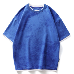 OEM Custom Regular Fit Men's Formal Solid <b>Tie</b> Dye T-Shirt Short Sleeve Comfortable Breathable Eco-Friendly <b>Knitted</b> - Product Image 2