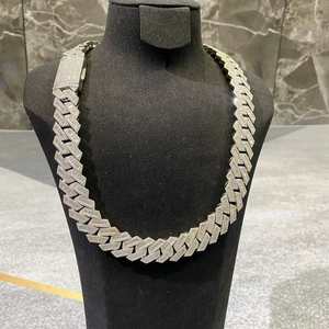 โซ่เชื่อมโยง14มม. คิวบาตัดเพชร VVS Moissanite เครื่องประดับฮิปฮอปเสน่ห์สำหรับผู้ชาย925เงินสเตอร์ลิง - Product Image 3