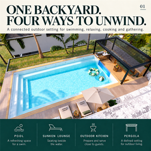 Gazebo de luxe au bord de la piscine, espace de loisirs extérieur avec cuisine BBQ, comptoir de bar, pergola, pavillon pour jardin, villa, complexe hôtelier, piscine - Product Image 5