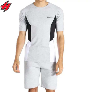 Conjunto de camiseta y pantalones cortos para hombre de la mejor calidad, ropa de verano al por mayor, estilo informal, algodón 100%, nuevo diseño de moda de talla grande - Product Image 1