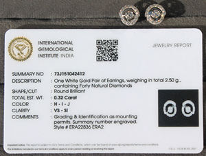 Ensemble de colliers pendentifs en or blanc 18 carats avec diamant naturel Certified IGI Elegant Fine Jewelry for Women - Product Image 3