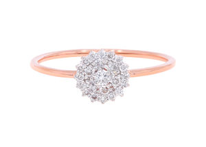 Anillo romántico de racimo de diamantes cultivados en laboratorio de oro rosa de 14K con diamantes redondos de corte brillante OEM al por mayor - Product Image 3