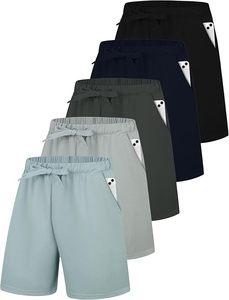 Pantalones cortos atléticos para niños 4 "/6" secado rápido ligero ajustable cintura elástica bolsillos baloncesto fútbol correr - Product Image 6