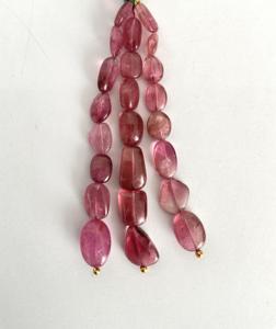 ลูกปัดรูเบลไลต์ธรรมชาติทรงกลม 3 เส้น สำหรับทำเครื่องประดับอัญมณีชั้นดี - Product Image 2