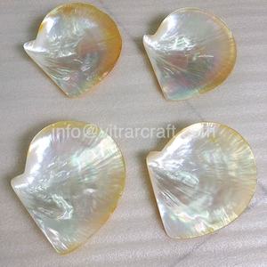 Ensemble d'assiettes et cuillères en perles dorées, assiettes en nacre, lèvres jaunes, Caviar, serpillière, coquille naturelle, taille 9 à 12cm - Product Image 6