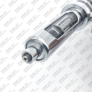 Prime Vet's Roux Revolver Automatic 10ml Multi-Dose Luer Lock Syringe | <b>Brass</b> Body with Glass Barrel | Injection <b>Instrument</b>. - Product Image 5