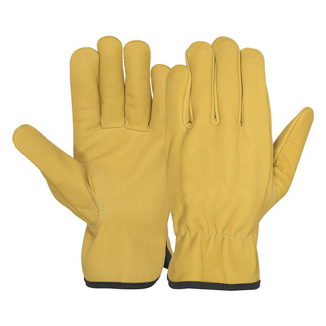 2025 New Fashion A Grade Cowhide Grain Cheap Leather Driving Gloves Mens Driving Gloves Safety Gloves