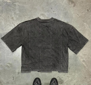 Camiseta transpirable ecológica sin mangas cuadrada de algodón lavado ácido Vintage de gran tamaño con dobladillo cóncavo de alta calidad personalizada - Product Image 5