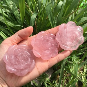 หินคริสตัลโรสควอตซ์แกะสลักแบบโบราณอัญมณีธรรมชาติแกะสลักแบบแฮนด์เมดสไตล์มิ่งขวัญดอกไม้ขายส่งของตกแต่งบ้านและของขวัญ - Product Image 6