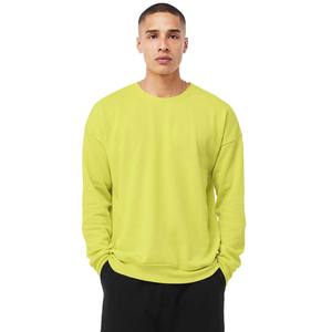 <b>Neon</b> <b>Green</b> Custom Logo 100% Cotton Crew Neck Plus Size Men Sweatshirts - Product Image 1