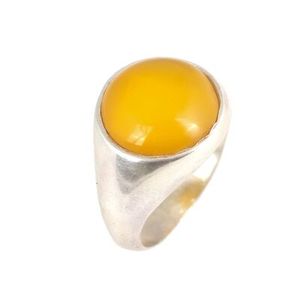 Anillo Redondo de Plata de Ley 925 para Hombre con Incrustaciones de Ámbar Sintético y Turquesa, Engaste en Bisel, 9.6g de Peso, para Uso Diario - Product Image 2