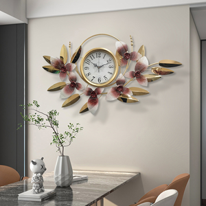 นาฬิกาแขวนผนังแบบเข็มสำหรับตกแต่งทันสมัยดูสวยงามหรูหรามีสไตล์ทำมือศิลปะโลหะขนาดใหญ่นาฬิกา LumiNova สไตล์โบราณ - Product Image 1