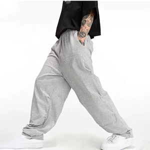 กางเกงวอร์มทรงหลวมมีลายตรงสไตล์เอวกลางลำลองออกแบบโลโก้ได้ตามต้องการ - Product Image 4