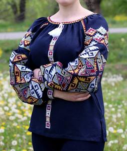 Blusa de Vestir Informal Bordada Personalizada al por Mayor, Estilo Resort, Talla Grande, Mini Vestido Formal Ucraniano, Método de Tejido - Product Image 4