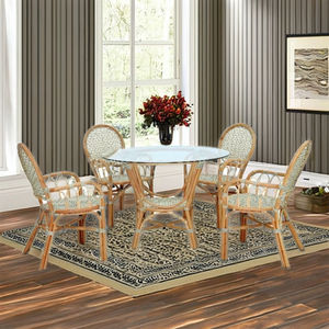 Ensemble de salle à manger en rotin Albany Bistro, 4 pièces, table élégante et moderne avec chaises pour la maison, l'hôtel, meubles de salle à manger élégants et confortables - Product Image 3