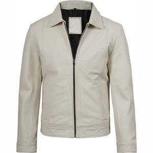 High Quality Winter Casual <b>Genuine</b> Leather Unisex Jacket Custom Embroidery Logo Designer Plus Size Stand Collar Waterproof - Product Image 2