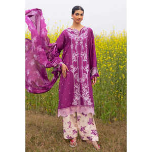 ชุดสูทผ้าลอนปักลาย 3 ชิ้นสำหรับผู้หญิง พร้อมกางเกงพิมพ์ลายและขอบปักลาย รุ่น CL-52277 - Product Image 5