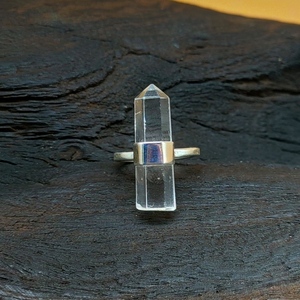 <b>Crystal</b> Pencil Point <b>Ring</b> Sterling Silver <b>Ring</b> Unisex Wear Vintage Jewelry Healing <b>Crystal</b> <b>Ring</b> Birthday Gift - Product Image 2