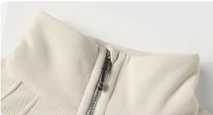 Sudadera deportiva con cuello levantado y media cremallera de forro polar de algodón con logotipo personalizado, Sudadera corta informal gruesa con estilo informal - Product Image 5