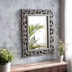 Miroir mural en bois de pin au design unique, fabriqué en Inde, avec un cadre léger et durable pour la salle de bain, la toilette et la coiffeuse de la chambre à coucher - Product Image 5
