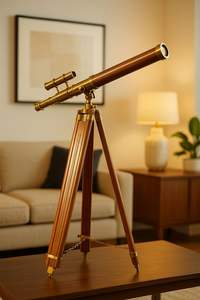 Telescopio Náutico de Metal y Madera, Instrumento Marítimo de Latón Antiguo, Visión de Largo Alcance, Pieza Decorativa para el Hogar u Oficina - Product Image 3