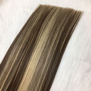 Premium Piano Color Machine Extensiones de cabello humano virgen Remy de doble trama Extensiones de tejido de cabello liso de 24 pulgadas - Product Image 1