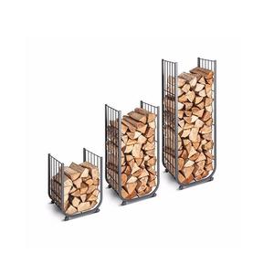 Support en bois noir enduit de poudre avec feuilles Design extérieur et intérieur, empilage en bois, accessoires ménagers et de jardin - Product Image 3