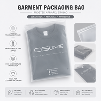 Emballage avec logo personnalisé conception poly emballage en plastique sac givré à fermeture éclair pour vêtements vêtements de marque entreprises