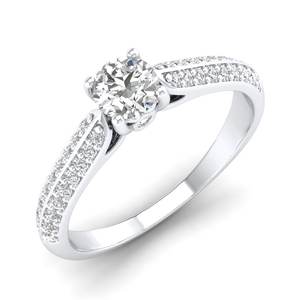 แหวนหมั้นเพชรโมอิสเพชร0.76กะรัตแบบดั้งเดิม925เครื่องประดับชั้นดีสำหรับงานแต่งงาน - Product Image 2