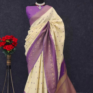 Impresionante Sari de Seda Étnico de Diseño Indio, Última Moda Tradicional Exclusiva, Elegante para Fiestas, Ropa de Novia, Tendencia para Mujeres - Product Image 1