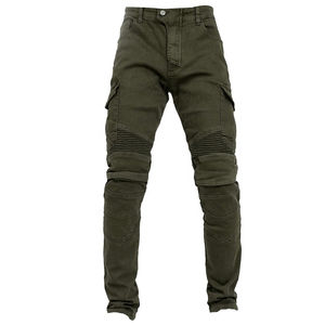 Pantalon de moto vert foncé avec armure de protection approuvée CE pour le confort et la sécurité - Product Image 2