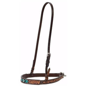 Cabecera de caballo con cuentas de diamante turquesa, calzones de caballo de cuero occidental para montar en sendero, equino ajustable - Product Image 1