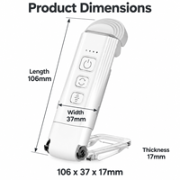 Lampe de lecture LED rechargeable par USB avec batterie 500 mAh, 3 modes d'éclairage, 5 niveaux de luminosité et fonction de mémoire de mode